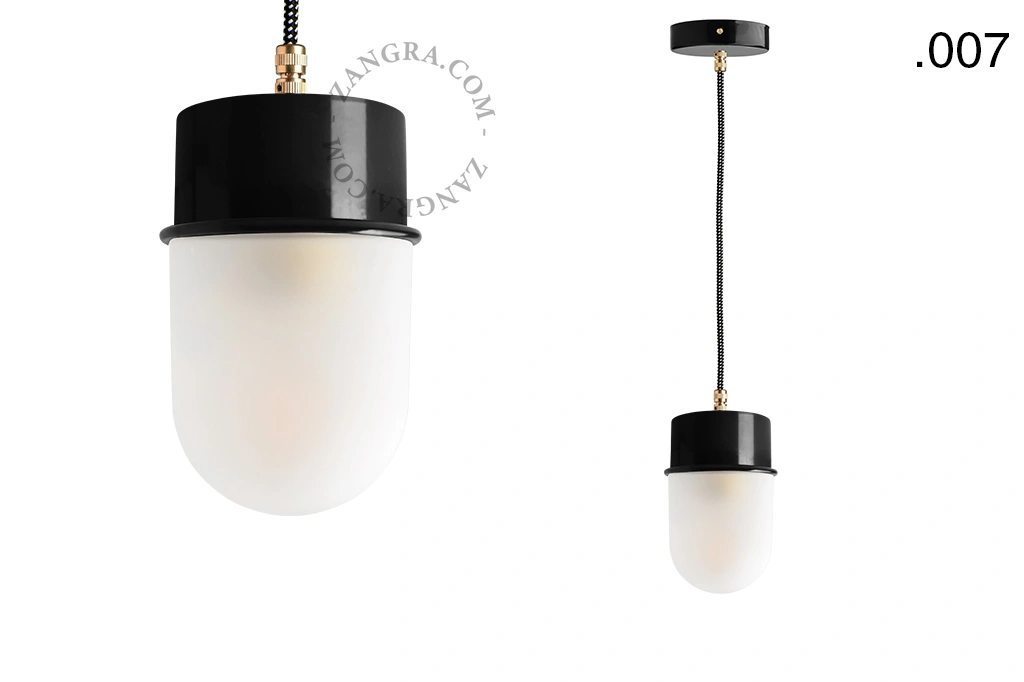 candeeiro suspenso preto - abajur de vidro - Ø 10cm