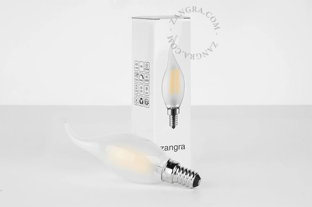 lampadina LED a filamento E14 dimmerabile - a candeliere a forma di fiamma - 2700K - 4W