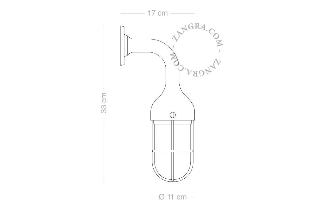 messing scheepslamp - helder glas