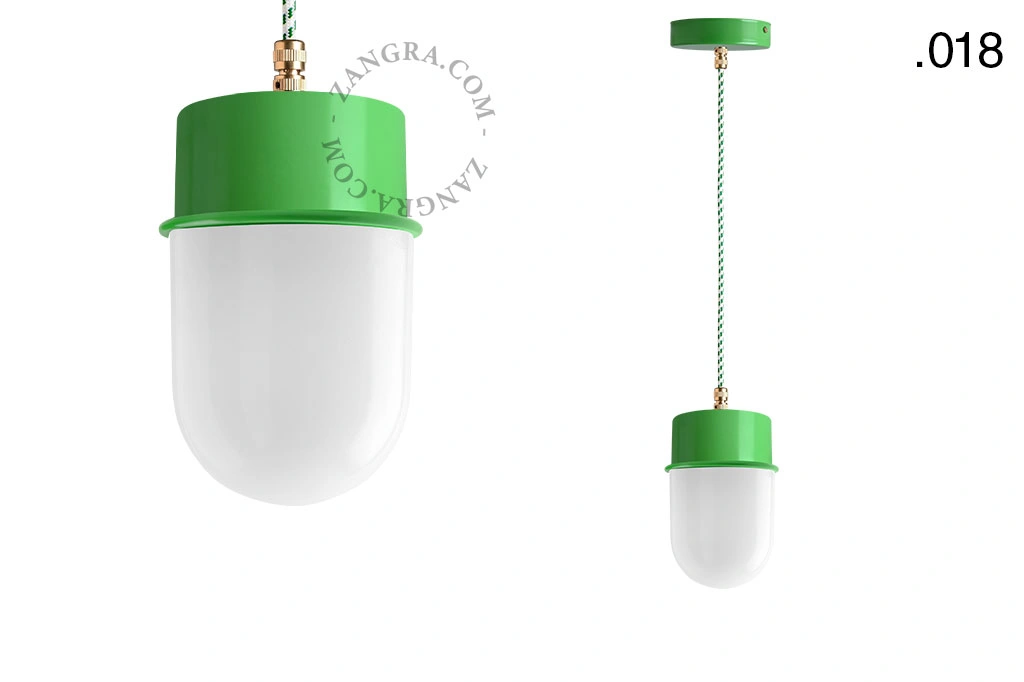 candeeiro suspenso verde - abajur de vidro - Ø 10cm