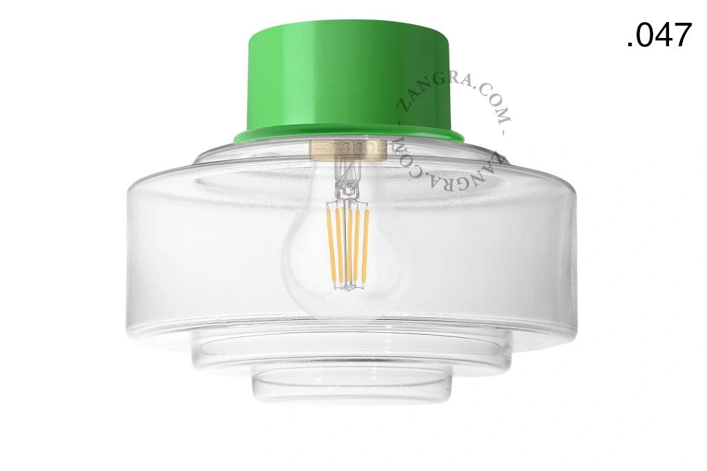 applique ou plafonnier vert - globe en verre - Ø 10 cm