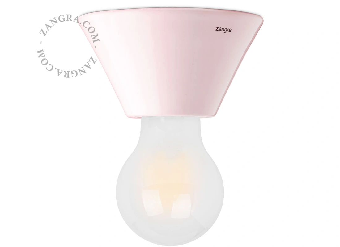 aplique o plafón de porcelana rosa