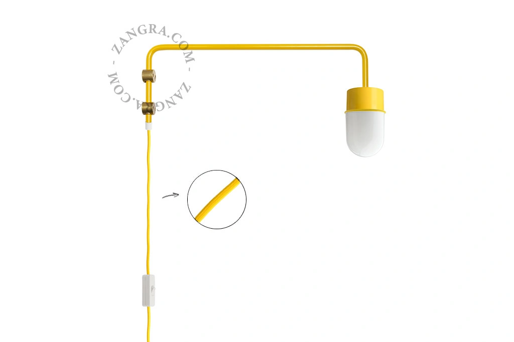 gele wandlamp Abbie met pivoterende arm