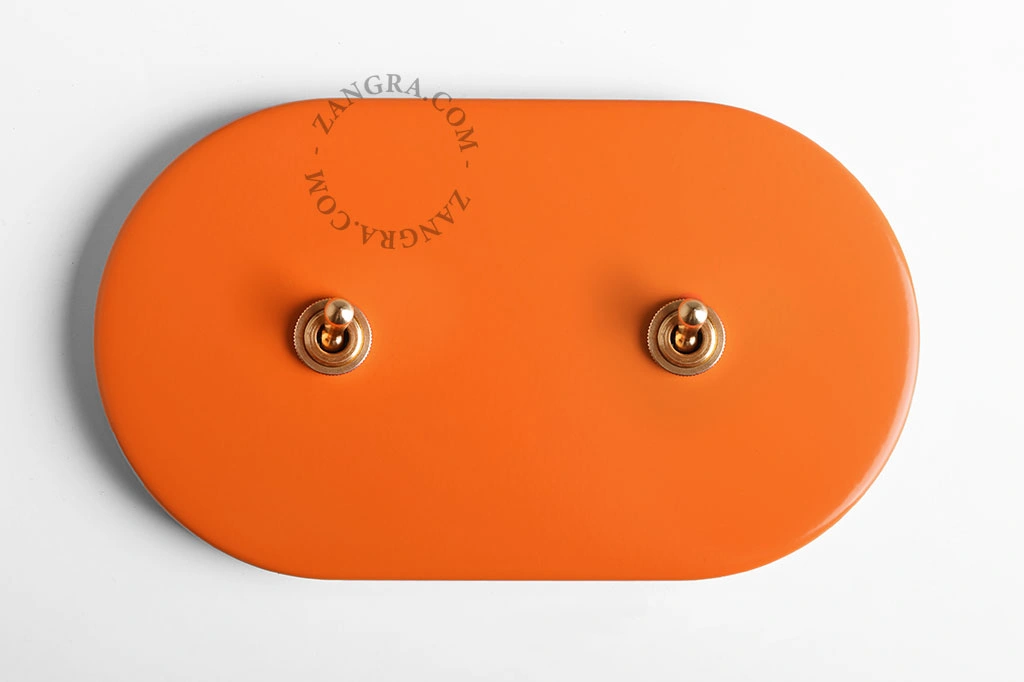 doppelter Wechsel-/Einfachschalter – orange/Messing
