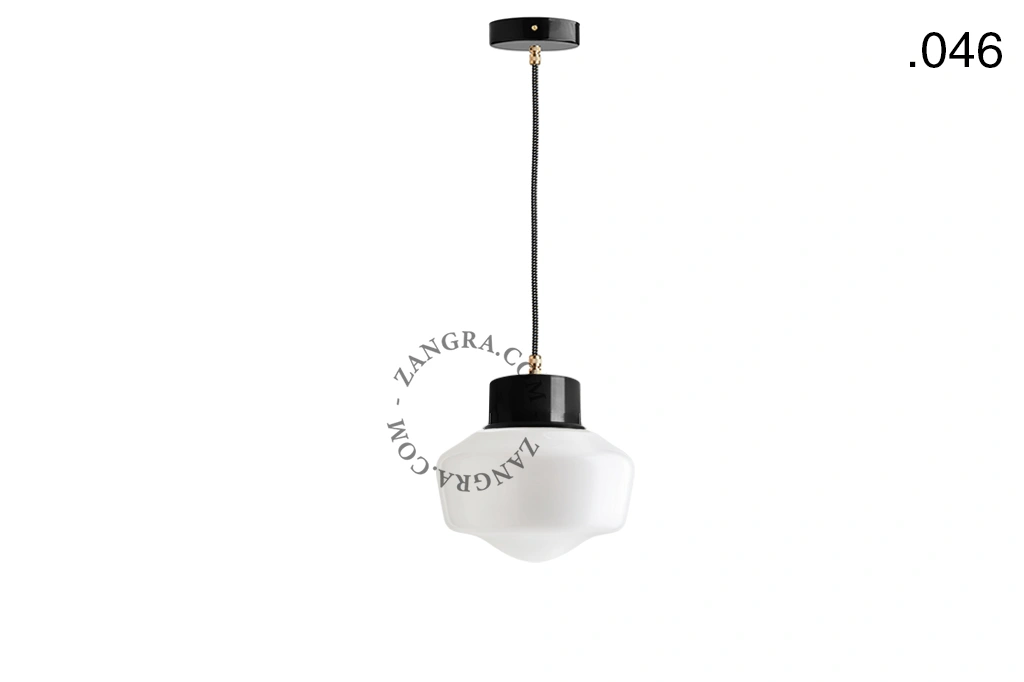 candeeiro suspenso preto - abajur de vidro - Ø 10cm