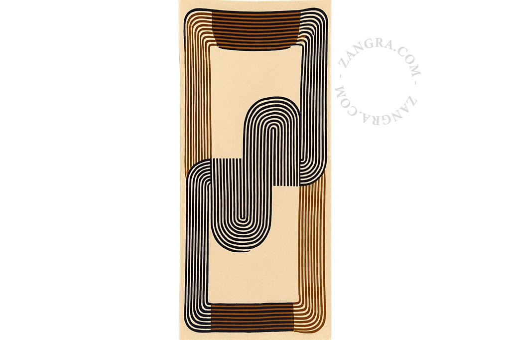 wafelhanddoek - geel/bruin