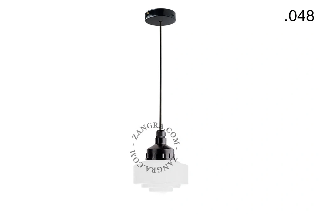 snoerlamp met glazen kap