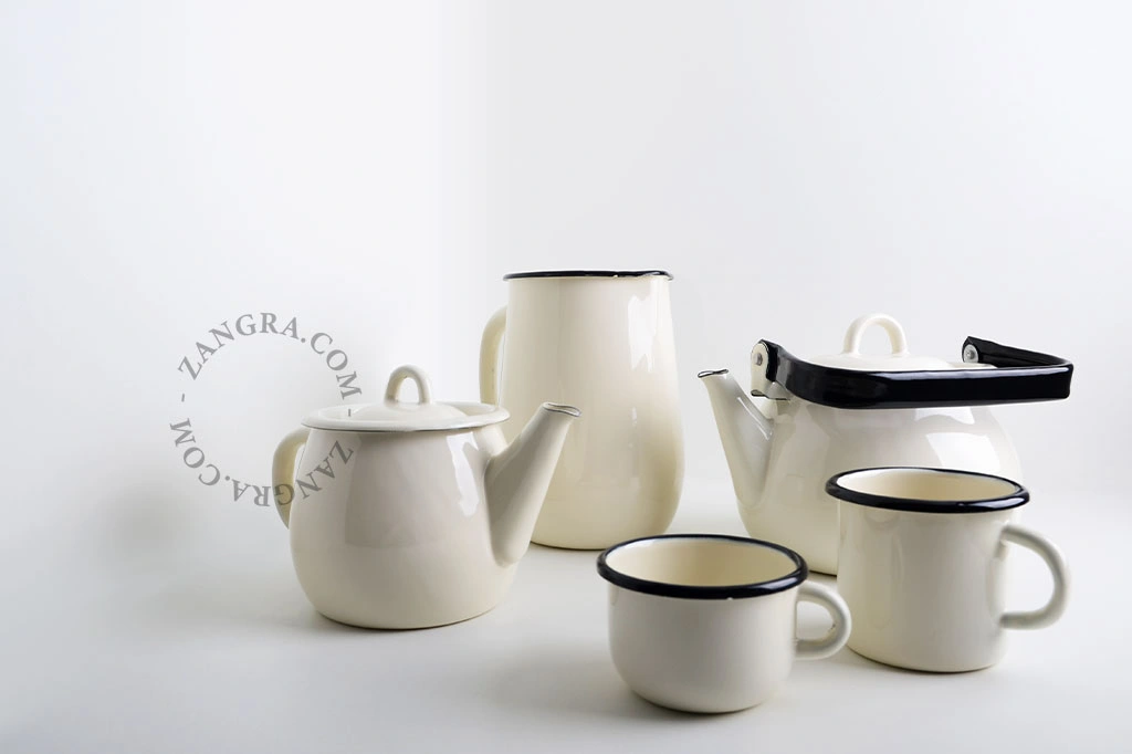 caneca de esmalte marfim - 25cl