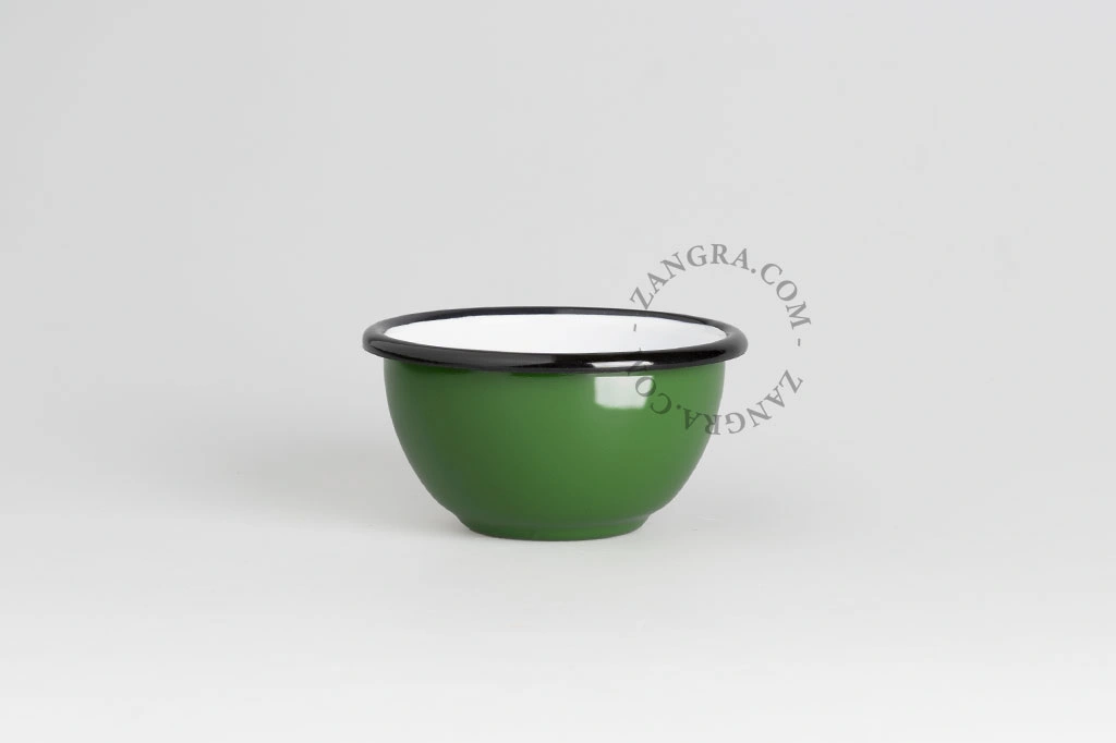 bol en émail vert - Ø 10 cm