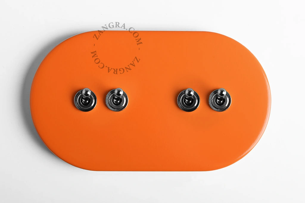 interruptor naranja simple o conmutado - 4 palancas de latón niquelado