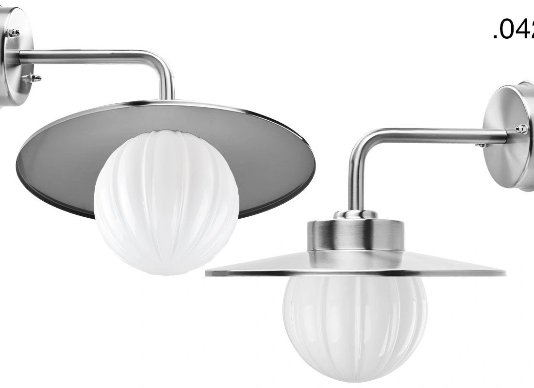 silver-coloured wall light Eduardo - IP54