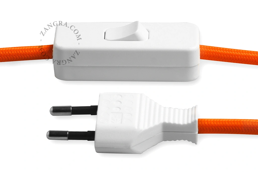 fabric power cable - orange