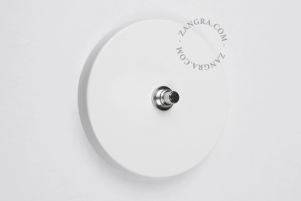 white switch - nickel-plated push-button