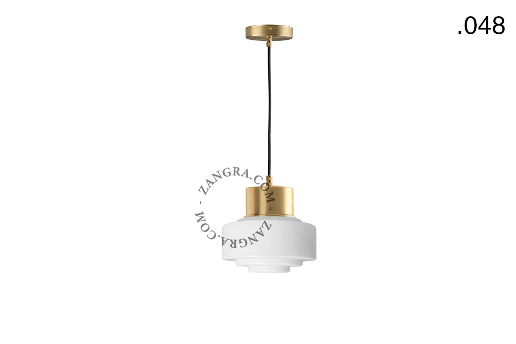 brass pendant light - glass shade - Ø 10 cm