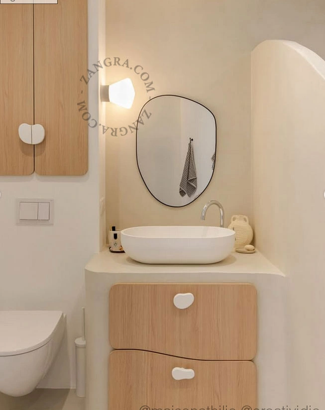 candeeiro de parede ou de teto em porcelana branca - abajur de vidro - Ø 10cm - IP54