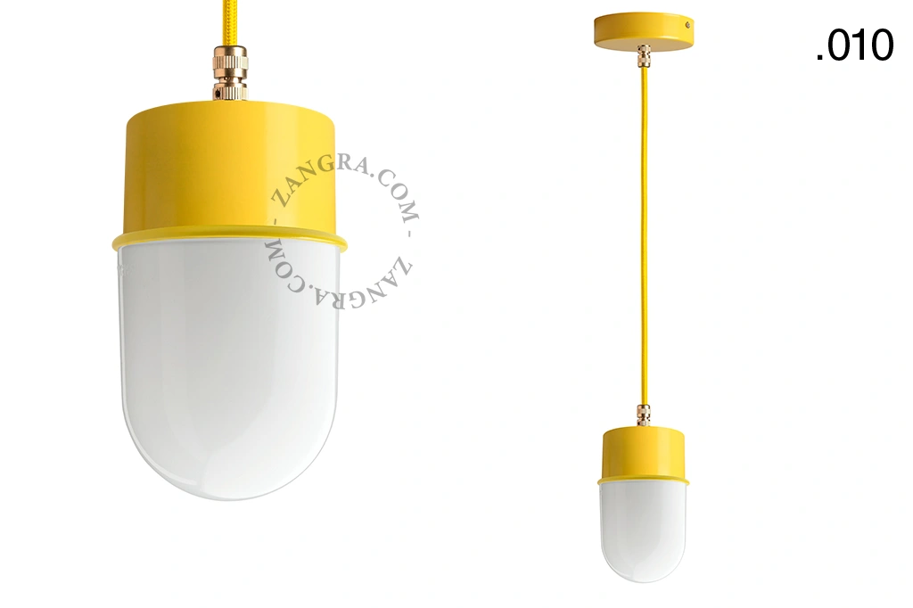 candeeiro suspenso amarelo - abajur de vidro - Ø 8,5cm