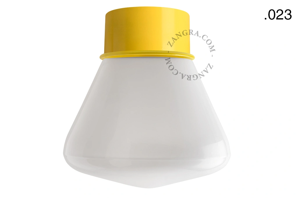 lampa ścienna lub sufitowa żółta - szklany klosz - Ø 10cm