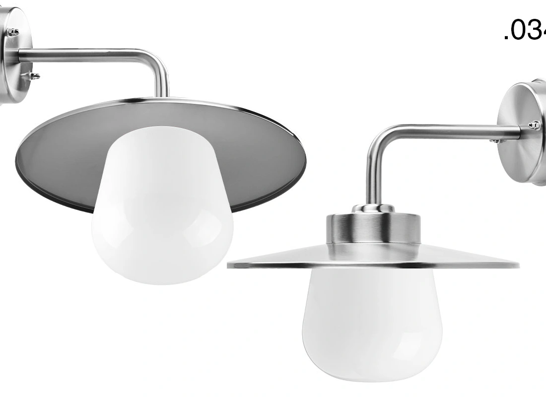 silver-coloured wall light Eduardo - IP54