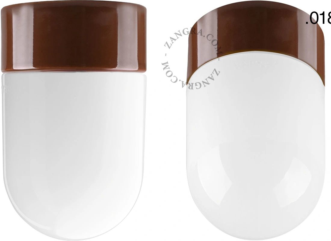 lámpara de porcelana marrón David - Ø 10 cm