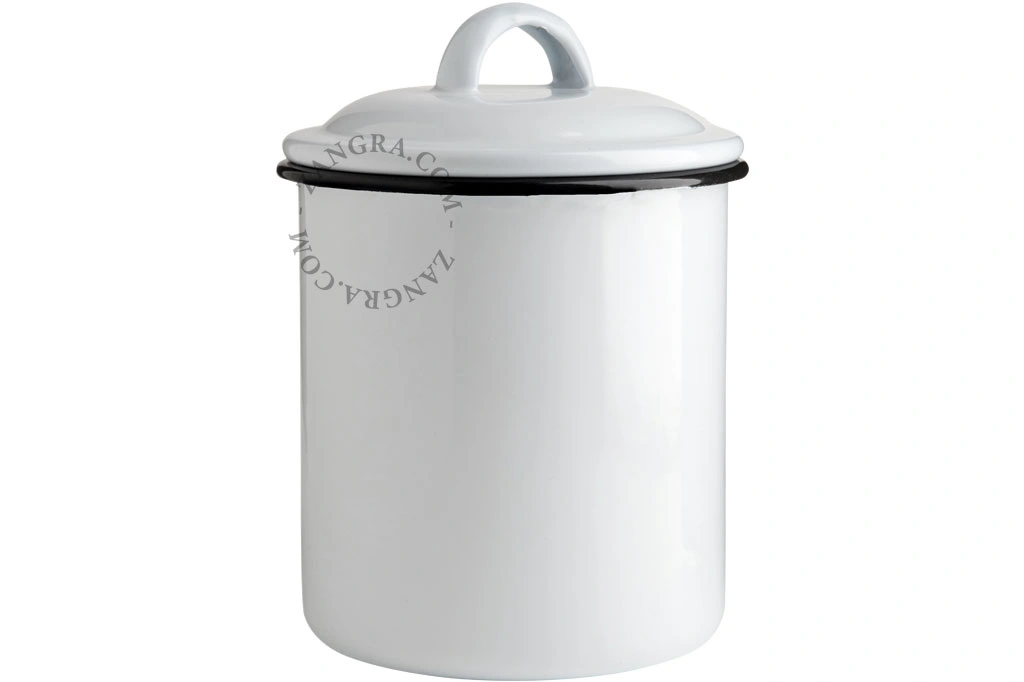 tarro esmaltado Ø 12 cm - blanco
