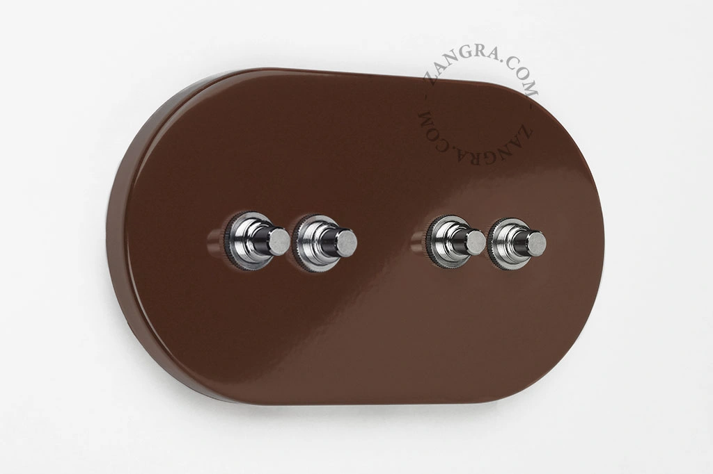 brun tryckströmbrytare – 4 nickel tryckknappar