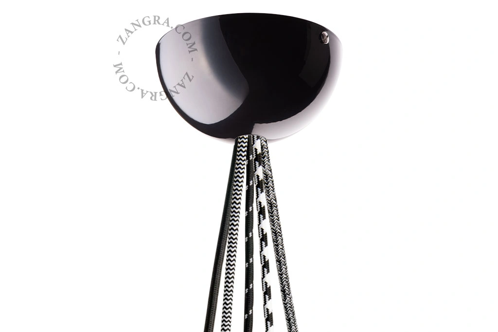 metallic ceiling rose (max 5 cables) - black