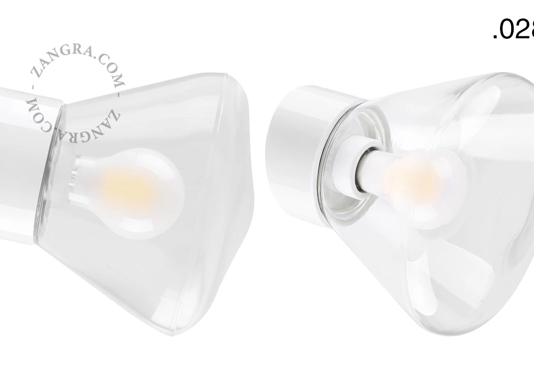 biała porcelanowa lampa ścienna David - Ø 10 cm