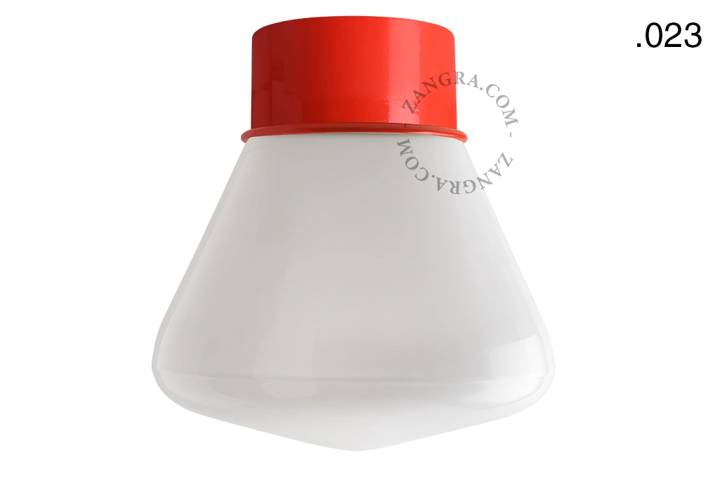 rød væg eller loftslampe - glas skærm - Ø 10 cm