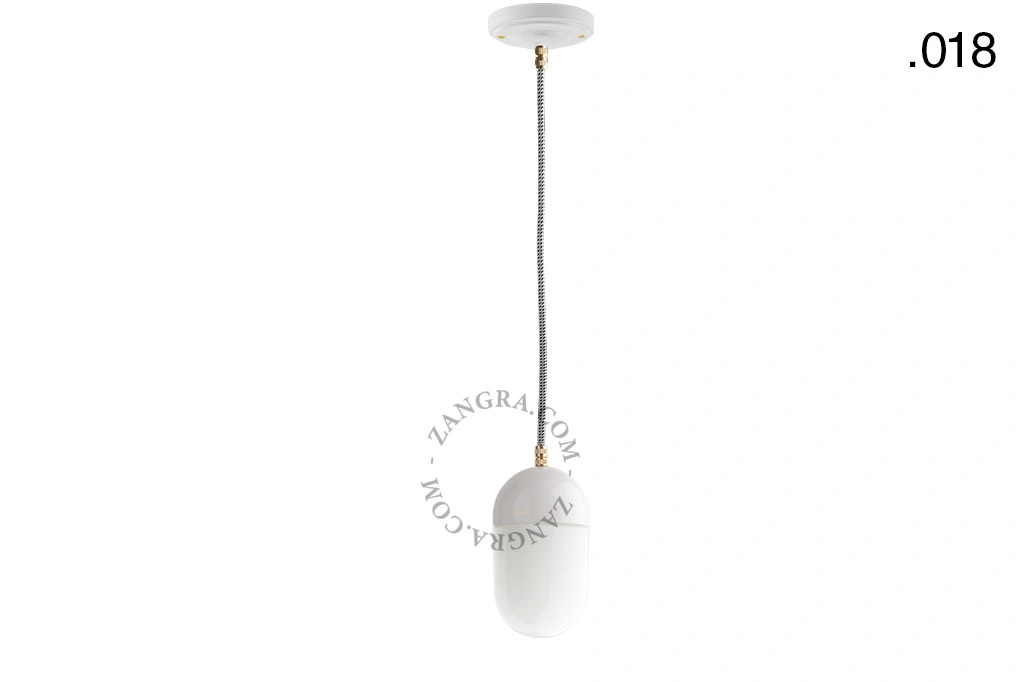 lámpara colgante de porcelana blanca - pantalla de vidrio