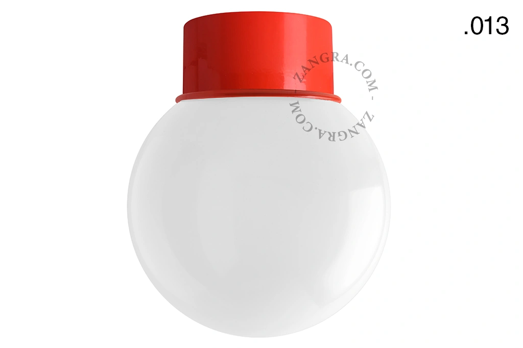 rød væg eller loftslampe - glas skærm - Ø 10 cm