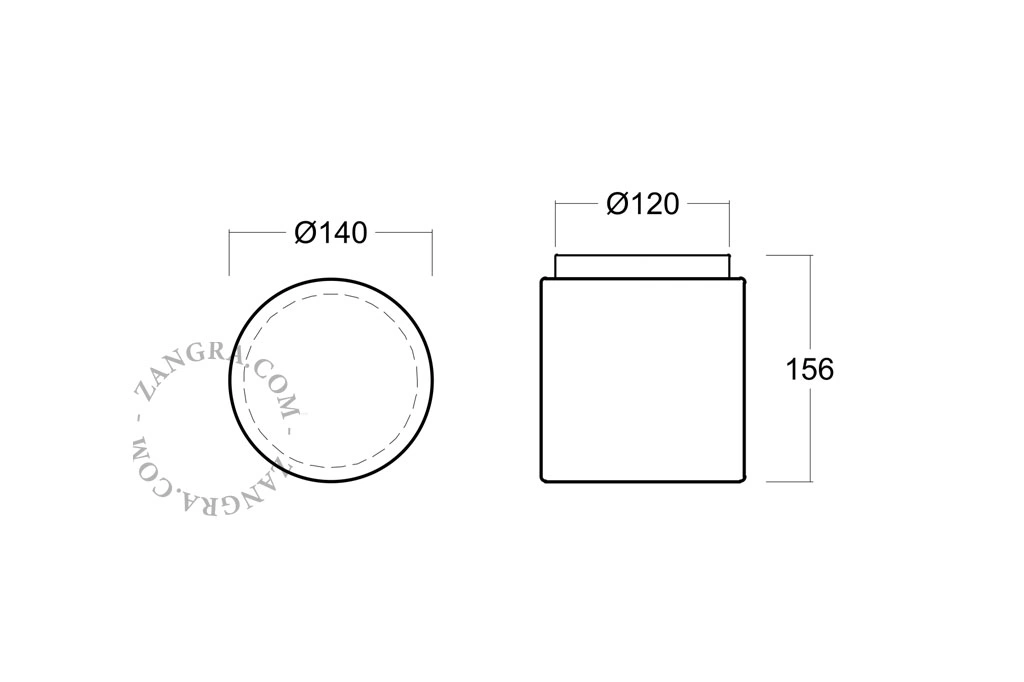 lámpara de baño de vidrio soplado - Ø 14cm - IP44