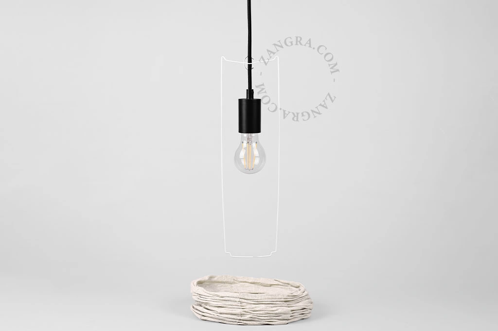 lámpara colgante con cable de tela Celeste