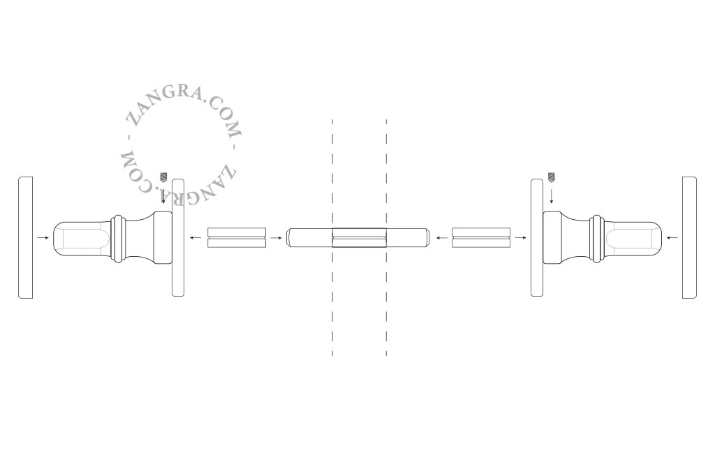 brass double door handle