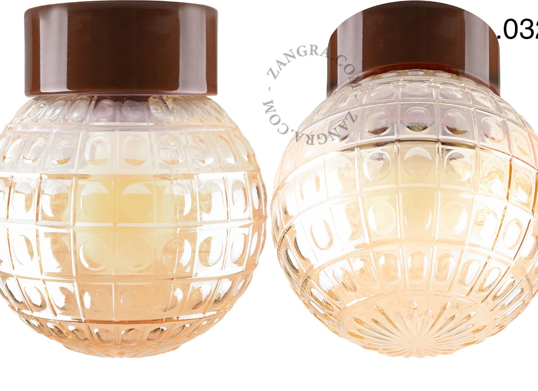 lámpara de porcelana marrón David - Ø 10 cm