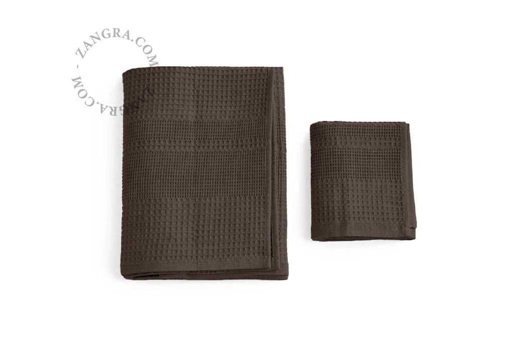 Badetuch Waffelpiqué - taupe