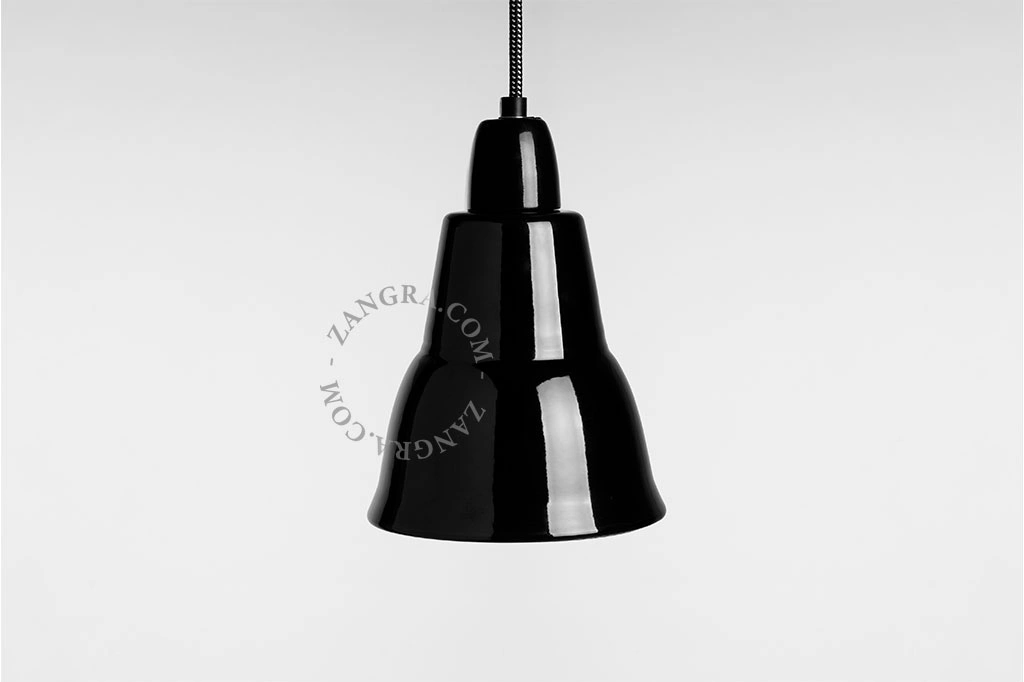 black enamelled pendant light - Ø 15 cm