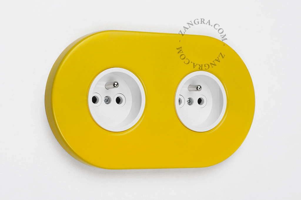 presa doppia da incasso - giallo