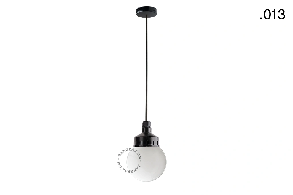 snoerlamp met glazen kap