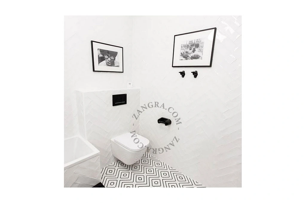 porcelain toilet paper holder - black