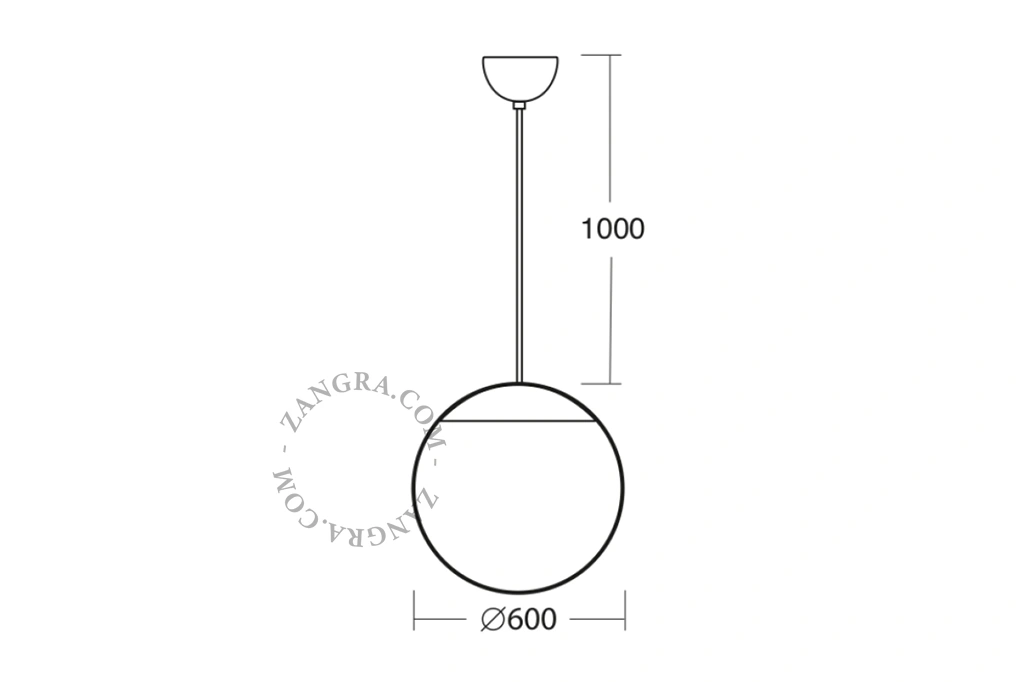 candeeiro suspenso de vidro feito à mão - Ø 60cm