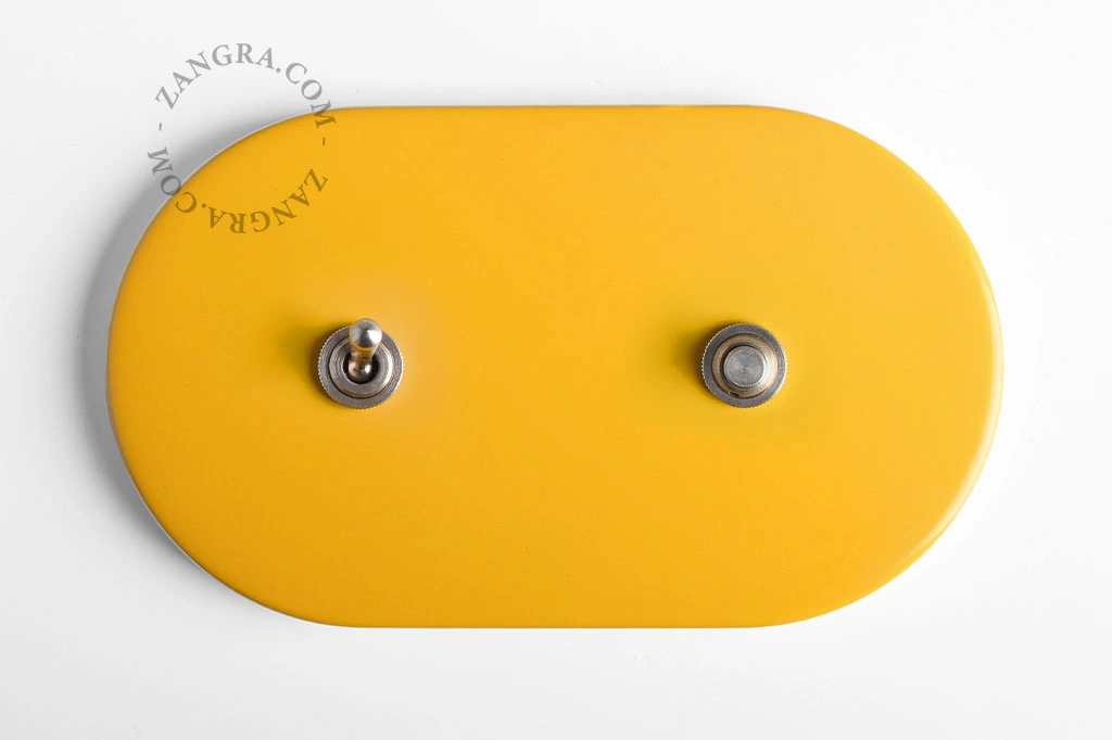 interruptor amarelo - interruptor e botão de pressão bidireccional ou simples em latão