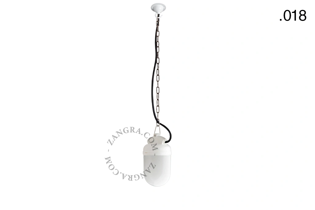 hanglamp van porselein en glas  - IP54