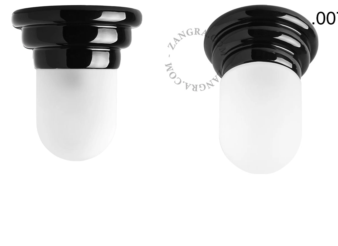 black porcelain Art Deco light Daniel