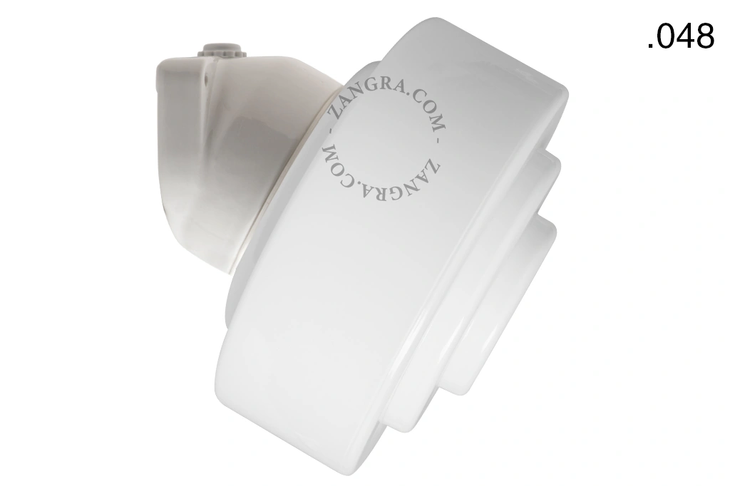 candeeiro de parede em porcelana branca para casa de banho - Ø 9,5 cm - abajur de vidro - IP54