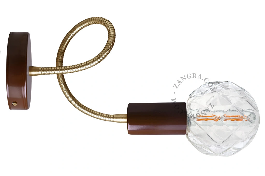 aplique o plafón marrón con brazo flexible