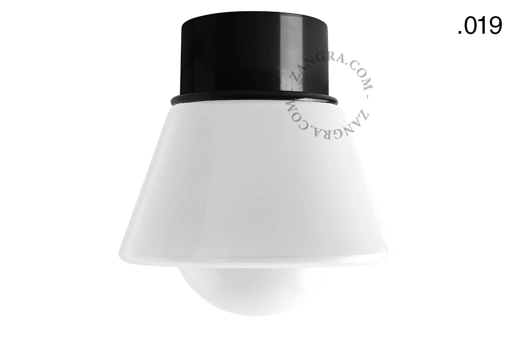 candeeiro de teto ou de parede preto - abajur de vidro - Ø 10 cm