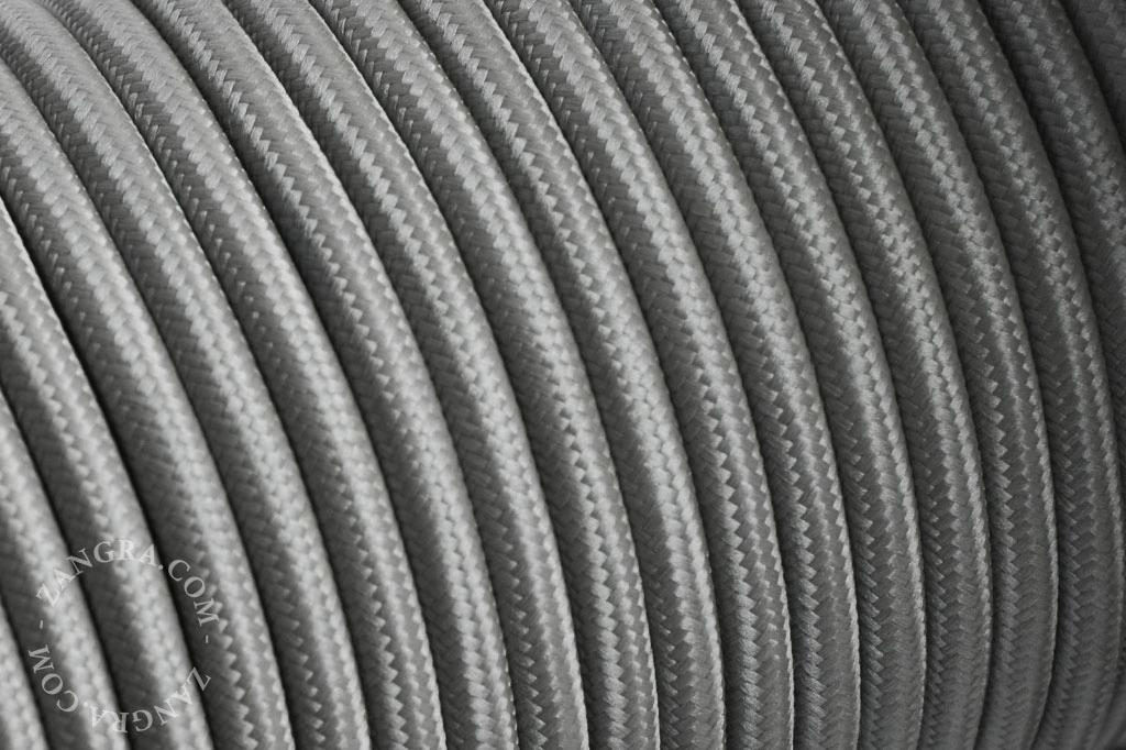 câble textile - gris