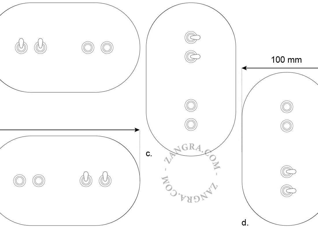 white switch - double simple or two-way black toggle & double push-button switch