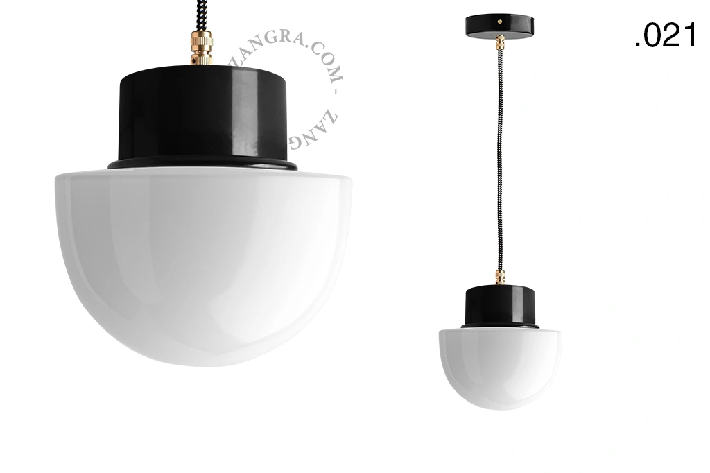 candeeiro suspenso preto - abajur de vidro - Ø 10cm