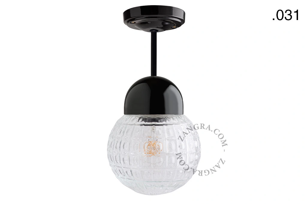 lampa porcelana ze szklanym kloszem